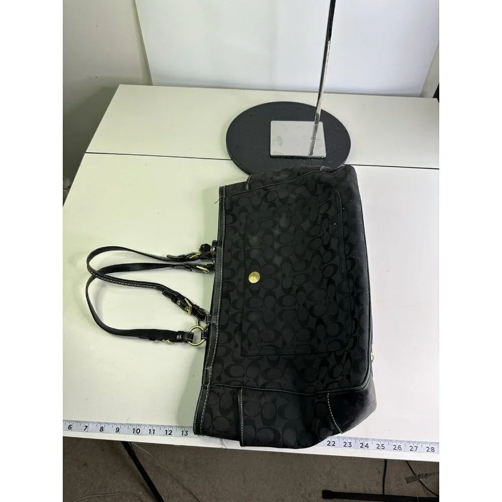 Coach Oversized Shoulder Bag Diaper Bag Brown Model 10841 Black